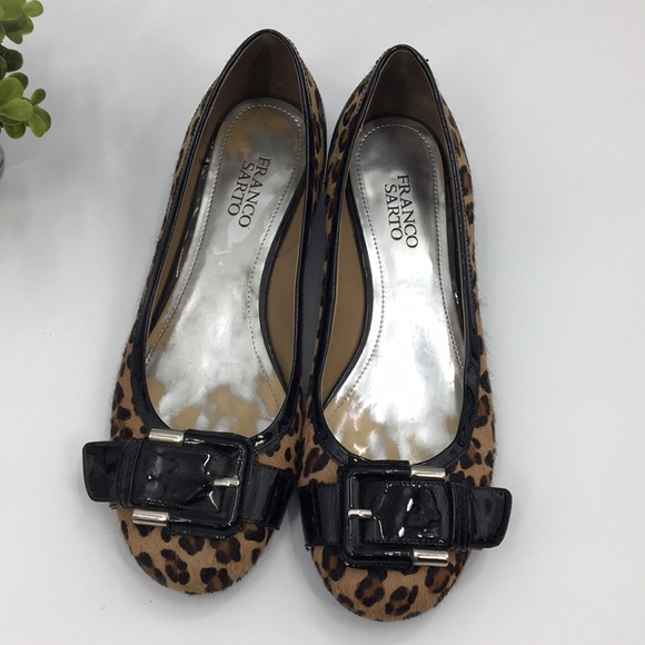 franco sarto animal print flats
